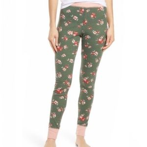 BP. Green floral thermal PJ legging pants S